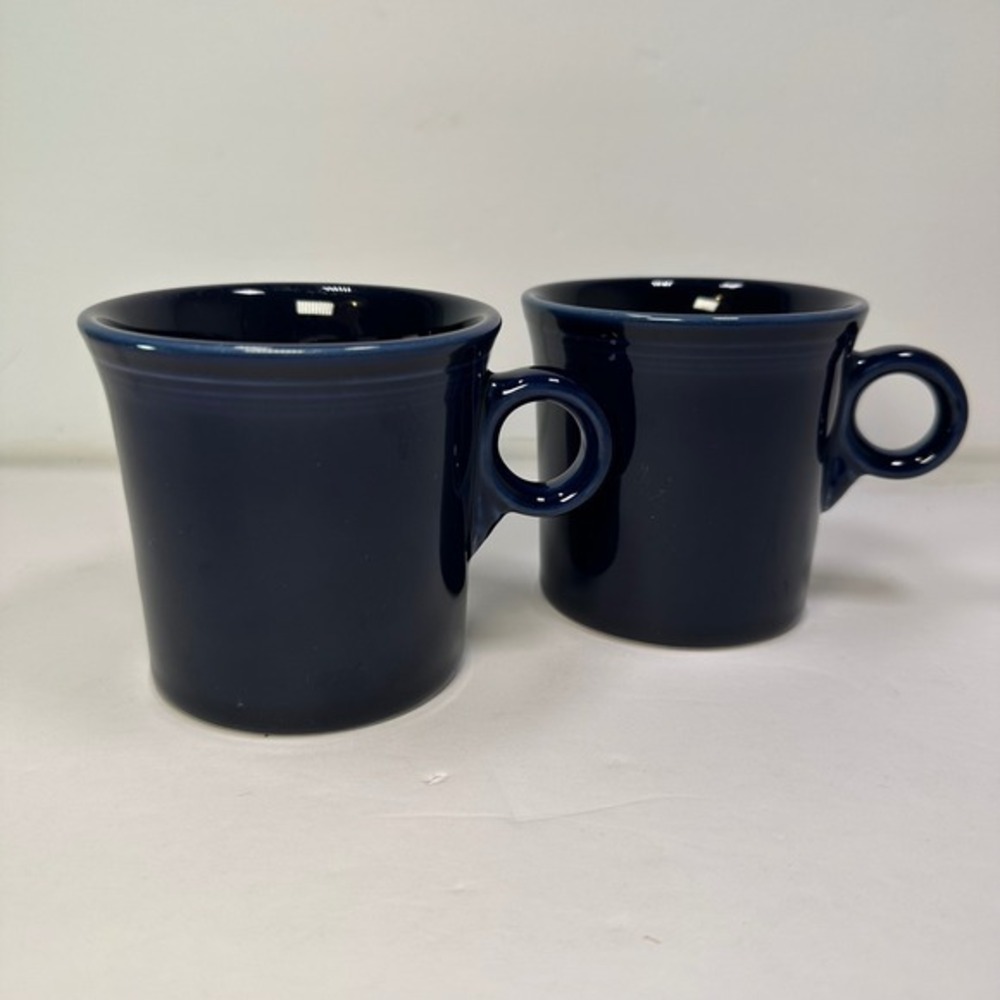 Fiesta Homer Laughlin Cobalt Blue Ceramic Coffee Mugs Set of 2